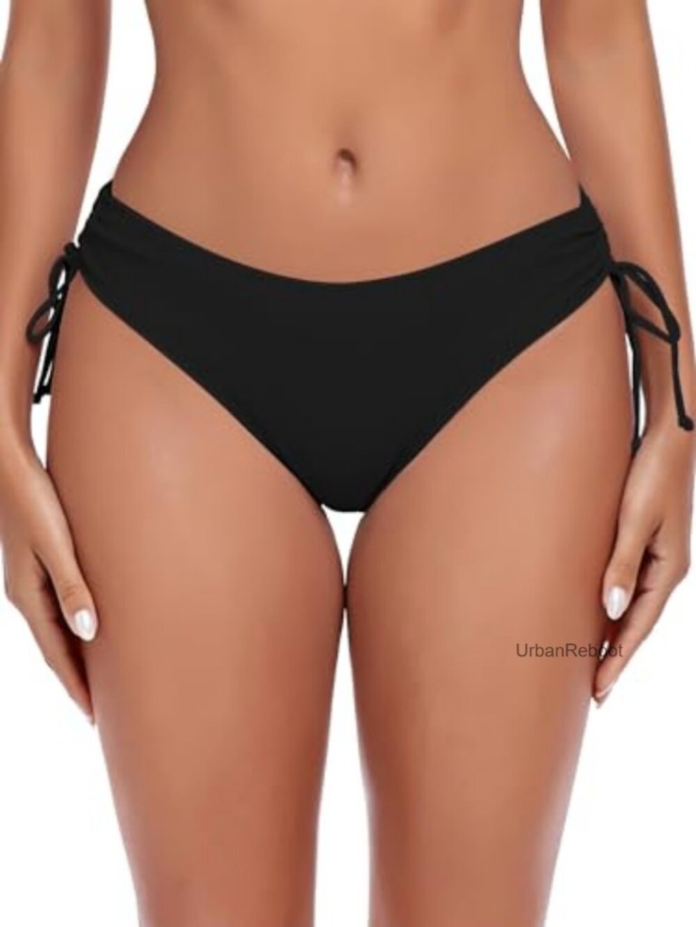 Mid-Rise Tie Side Bikini Bottom Nylon Blend High Stretch Swimwear